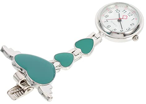 DEARMAMY Reloj De Bolsillo Reloj Colgante De Enfermera Enfermería a es De Bolsillo De De a con Pasador De a Retráctil Women Blue Vidrio