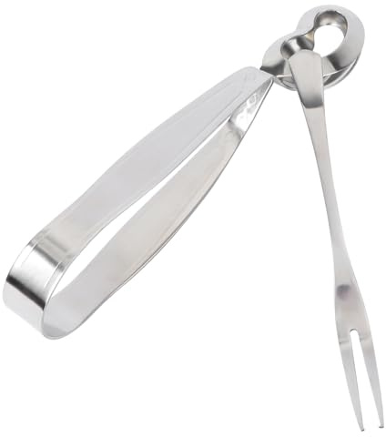 MUELODSIC 2 pièces Pinces à Escargots Acier Inoxydable avec Fourchette Clips Résistants Chaleur pour Fruits de Mer Cuisine Maison et Restaurant