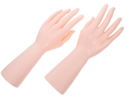 CONGARTENO 2 Piezas Maniquí de Mano Decorativo Soporte Vertical para Joyería Brazos Falsos Realistas para Anillos Relojes y Pulseras Base Estable para Exhibición Escritorio y Tienda