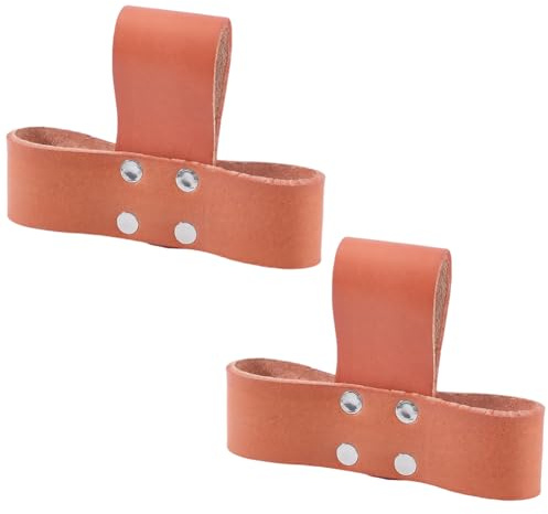 CALFOVERA 2Pcs Cowhide Brown Hatchet Belt Holster Leather Viking Iron Snap in Double Hold Sheath Axe Carrier Belts Loop Small Firefighters Hammers Sleeves Holders for Multi Tools Belts Supplies