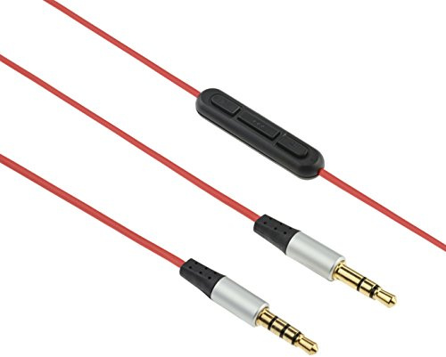 AGS Retail Ltd Compatible Replacement Headphone Cable for Skullcandy Aviator 2.0 – Red, 1.2 m Straight Audio Cable with Gold Plated Male Jacks, Inbuilt Mic, Remote | Audio Accessories