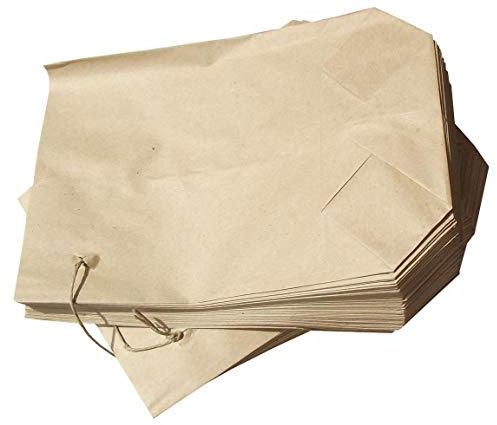 Fa.ars 100 Bodenbeutel braun Natron 20 x 29 cm für 1500 g Papierbeutel mit Faden gefädelt Kreuzbodenbeutel Papiertüten Tüte Bäckertüte