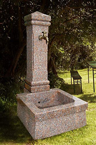 Granit-Gartenbrunnen Klassik-Rosa