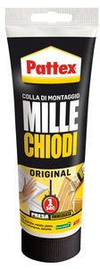 Pattex. Millechiodi Original Da 250 Grammi adatto per Incollare Legno, Piastrelle, Metallo, Pietra, Plastica Grazie Alla Speciale Formula A Presa Immediata.