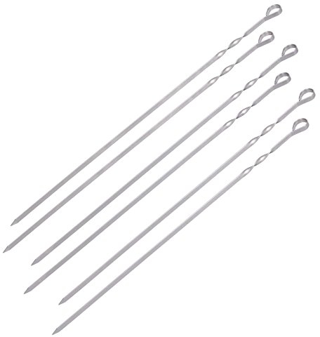 Monolith Classic Schaschlik-Spieße Grill Drehspieß Edelstahl Silber 7 Stück 62 cm Skewer Grillzubehör