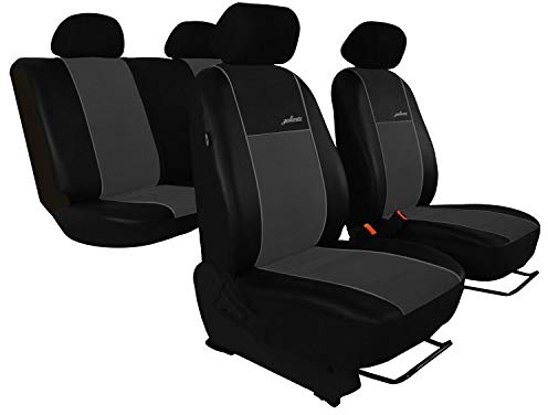 saferide | Maß Autositzbezüge Grau Set Komplettset 5-Sitze Sitzbezüge Sitzbezug Schonbezug Schonbezüge Autoschonbezug Autositzbezug Sitzauflagen Sitzschutz Gallante Exclusive