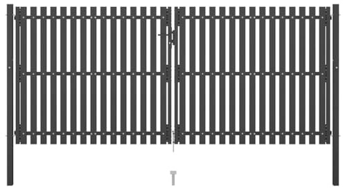 vidaXL Gartentor aus Stahl 400 x 150 cm Anthrazit