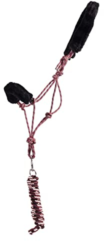 ARBO-INOX Knotenhalfter-Set mit abnehmbarem Kunstfell Knotenhalfter mit Führstrick (Full Warmblut, Terra)