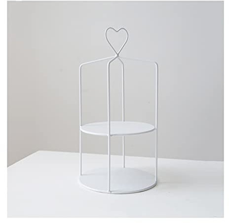 OQHAIR Soporte para Tartas Soporte para Tartas de Metal, mostrador Doble para postres, té de la Tarde, Soporte para exhibición de Magdalenas, Bandeja Multiusos para Servir Frutas y Repost