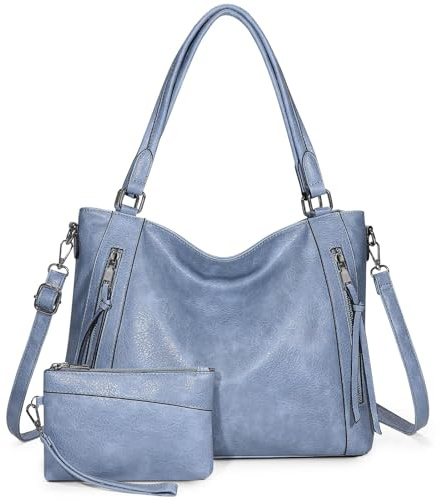 VINBAGGE Bolso Bandolera Mujer Bolsos Mujer de Cuero PU Casual Bolso Shopper Bolso de Hombro Bolsa Tote de 2 piezas Gran Capacidad