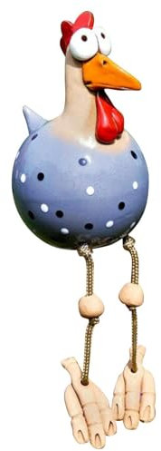 Rurunklee Decoración de jardín, estatua de pollo, taburete para valla, decoración de pollos para el jardín, res , gallinas, decoración interesante, regalo de patio, decoración de jardín, 25 cm