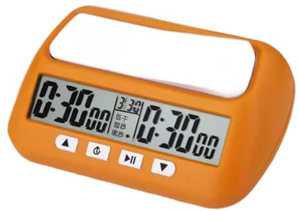 F Fityle Minuterie d'échecs Internationale, Horloge de Jeu d'échecs, Fonction de mémoire, Cadeau pour Amoureux d'échecs, Orange