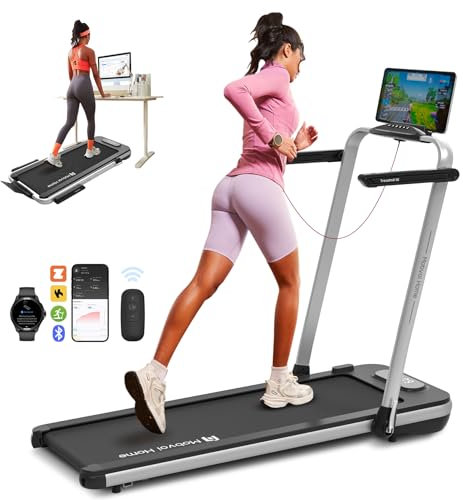 Mobvoi Home Treadmill SE Smart AI 3 in 1 Folding Treadmill Walking Pad Under Desk Running Machine 2.5 HP Compact Portable Remote Control TicSports APP Easy to Store for Home Office 120 KG 12 KMH
