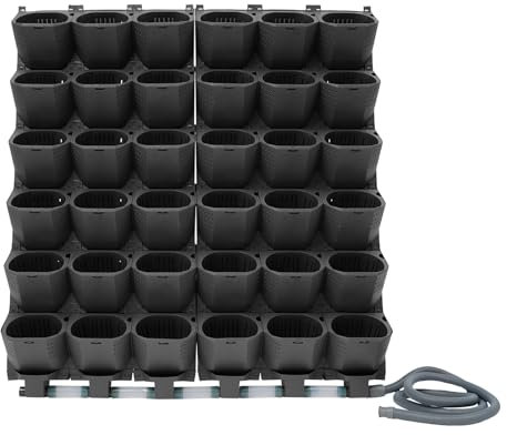 YISSALE Hängende Pflanztaschen,100x118,5cm Blumentöpfe mit Automatischem Bewässerungssystem,Vertikaler Garten Pflanzenwand,Wandblumentopf für Gärten,Terrassen,Balkonen (Schwarz)