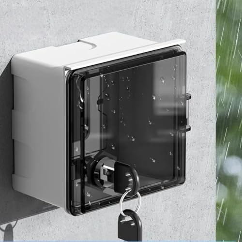 Wasserdichte Kabelbox für den Außenbereich, Wasserdichte Außensteckdose mit Schloss, Typ 86, Wetterfeste Verlängerungskabel Abdeckungen Schützen Steckdose, Holiday Light(Schwarz/Transparent)