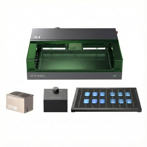 xTool S1 40W Basis-Bundle mit 1064nm IR-Modul: Laser-Graviermaschine, Präzise Punktpositionierung, Autofokus, 600 mm/s High-Speed, 498 x 319 mm Arbeitsfläche für Metall, Holz, Leder & Acryl