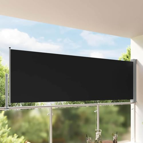 Sophrelle Tenda da Sole Laterale Retrattile 120 x 300 cm Nera Nero,45187