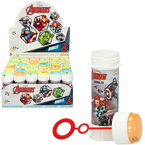 DULCOP - Pack de 36 Bulles Avengers - Bulles de Savon - 60 ML - 047578 - Multicolore - Plastique - Licence Officiel - Jouet Enfant - Jeu de Plein air - À Partir de 3 Ans