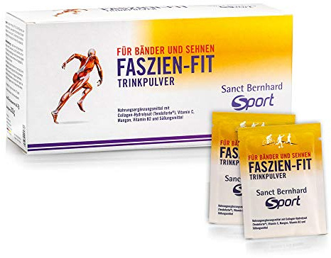 Sanct Bernhard Faszien- & Bindegewebe Recovery Drink | 30 Portionsbeutel | Tendoforte® Kollagenpeptide mit Vitamin C, Mangan & Vitamin B2 | Unterstützt Faszien, Bänder & Sehnen | Made in Germany