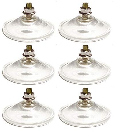 DANXQ M6 - Diamètre 5,5 cm Bord épais Crochet à ventouse à vis M6 en PVC Avec contre-écrou,Pour une aspiration améliorée,6 pièces,recommander (transparent)