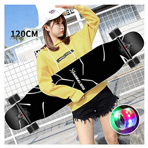 NENGGE Longboard Straßen Skateboard 110cm / 120cm Erwachsene Profi Vierrädriges für Jungen Mädchen Skateboards Erwachsene Kinder Anfänger Bürsten Straßenbrett,Q
