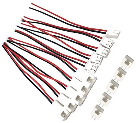 FainWan 5Pairs JST-XH 2.54mm 1S 2 Pin Balance Plug Lead Socket Male and Female Connector with 10cm Silicone Wire Cables Compatible with Woodland Just Plug Lights 3D Printer