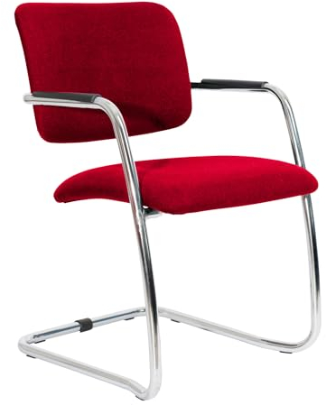 Topsit Silla de visitante apilable, cómodo asiento y respaldo acolchados, silla de conferencia ideal para una comodidad duradera (rojo)