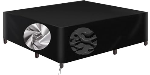 AEUUEU Bache de Protection Exterieur pour Table de Salon de Jardin 80x80x40cm/LxWxH Housse Salon de Jardin Carré, 600D Oxford Bâche Salon de Jardin Résistant à la Vent Pluie UV Déchirure