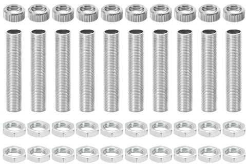sourcing map Kit de accesorios de lámpara G4, conector de rosca M10 x 50 mm con tuercas hexagonales, tapas de enchufe para enchufe de bombilla G4, paquete de 10