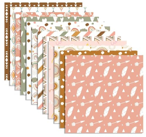 Jrifedptry Blocco di carta per scrapbooking, 30,5 x 30,5 cm, con motivo carino, carta per scrapbooking, confezione da 24 pezzi