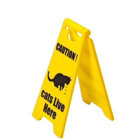 Schild mit Aufschrift Caution Cat Vomit, lustiges -gedrucktes Katzen-Warnschild, exquisites Warnschild, Hofkatzenschild für Zuhause, Außenbereich