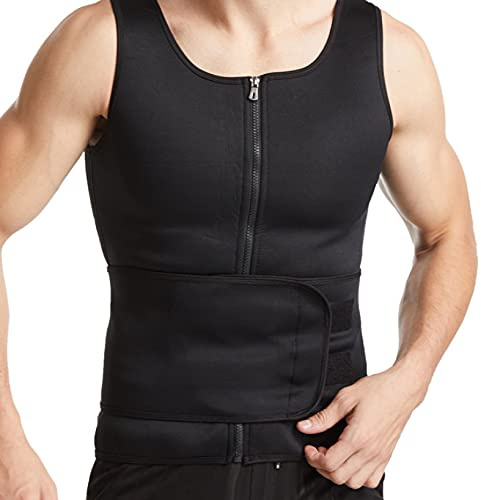 Chaleco de Sauna Delgado para, Chaleco Moldeador de Cuerpo con Cremallera Que atrapa el Calor, cinturón de Chaleco recortador de Cintura de Alta compresión para Entrenamiento