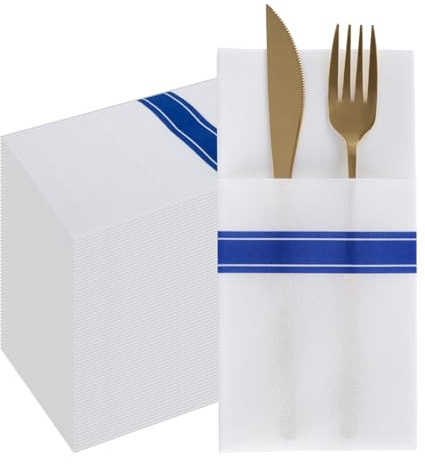 PHUNAT 50 Stück Leinenservietten, vorgefaltete Dinnerservietten, 40 x 40 cm, Premium-Papierservietten für elegantes Essen