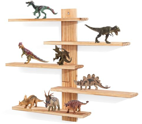 FURAOMEILI Floating Shelf for Wall,for Tonie Shelf,Small Wood Display Shelves Rack for Collectibles-Figures,Shot Glasses,Mini Decor,for Toy(Carbonized Black)