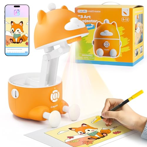 Caydo Projecteur de Dessin avec IA T3 pour Enfants, Jouet Sûr pour Les Yeux pour Apprendre à Dessiner avec 700+ Activités et App, Cadeau Éducatif pour Filles Garçons Âgés de 5-12 Ans