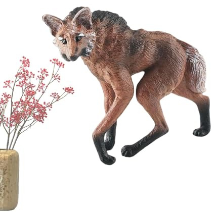 Genérico Wolfsfiguren für Kinder, braunes Wolfs-Spielzeug mit Simulations-Tierfigur, Lernspielzeug, Cake Toppers, Geburtstagsgeschenk für Kleinkinder