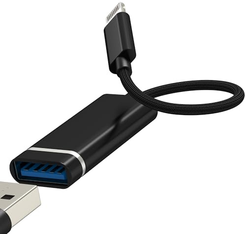 Adapter Lightning till USB OTG 3.0 för iPhone 14 13 12 Pro Max för Apple iPad kamera mobiltelefon kabel USB dataöverföring uttag till digitalkamera kortläsare kontakt tangentbord data anslutningar