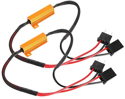 EBTOOLS Auto Lastwiderstand Auto LED Lastwiderstand Decoder 2Pcs Auto LED Decoder für H7 Scheinwerfer Anti Hyper Flash kein Fehler Lastwiderstand Verdrahtung