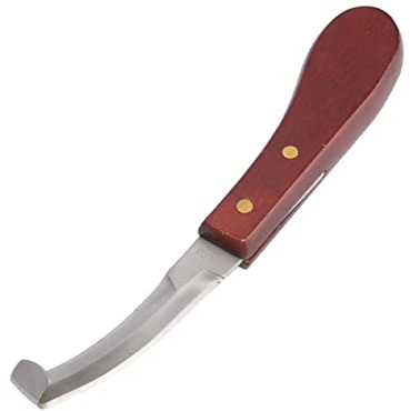 Attrezzo per Rifilare Zoccoli per Cavallo, Coltello per Zoccoli in Acciaio Inossidabile Manico in Legno di Gomma, Coltello per Zoccoli a Doppio Bordo Lama a Doppia Faccia Mano Destra per Rifilatura