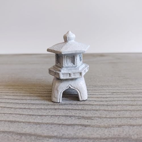 Lanterna giapponese in miniatura per terrario da tavolo, giardino zen, giardino fatato, decorazione albero bonsai (disegno C)