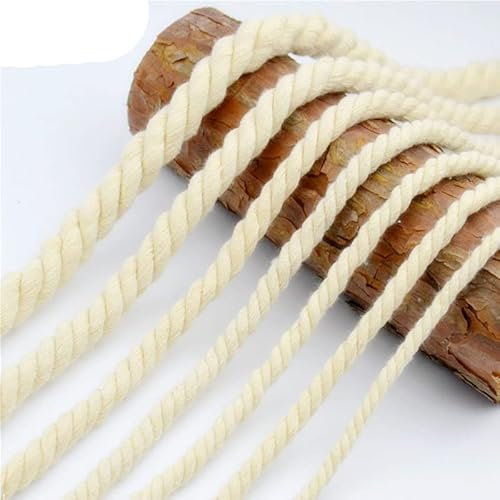 KEOJI Kordeln aus 100% Baumwolle, Natur, beige, 3 Teile, verdrehtes, Dickes Seil für handgefertigte DIY-Basteltaschen, Untersetzer, Zubehör, Heimdekoration, 12 mm x 10 Meter