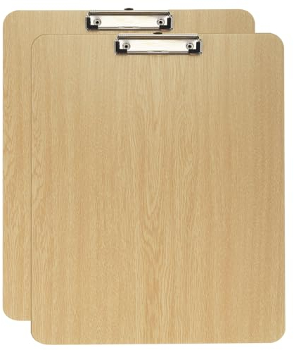 PATIKIL 17.7 x 13.6 Clipboard Verticale, 2 Pezzi Tavolette Extra Large Legno Clip a Profilo Basso, Tavola Formato Legale Grembo, Disegno, Schizzi, Ufficio, Beige