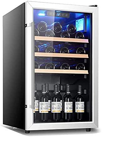 Suuim Enfriador de Vino, Mini refrigerador para Vino de 18 Botellas con refrigerador de Acero Inoxidable, Apto para Vino Tinto y Blanco, Incorporado o Independiente