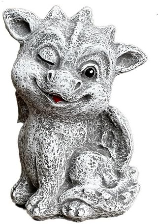 stoneandstyle Steinfigur Drache Fabio, frostfest, massiver Steinguss