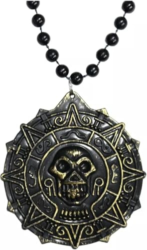 The Tie Co Caribbean Pirate Aztec Medallion Bead Chain Necklace Fancy Dress Costume Prop
