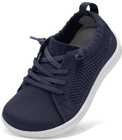 JOINFREE Kids Barefoot Shoes Wide Toe Box Walking Shoes for Boys Girls | Easy On Elastic Neckline, Adjustable Drawstring, Breathable Knit Upper, Zero Drop Flexible Sole for School and Playground