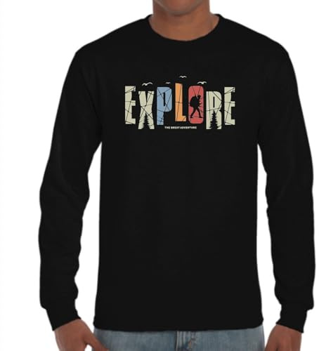 the Fan Tee Camiseta de Adulto de Manga Larga de Hombre Deportes Montañismo Senderismo Naturaleza Escalada Alpinismo Camping Pico Alpino 017 3XL