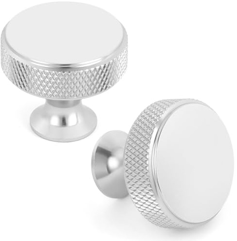 OSDUE 10 Pezzi Pomelli Argento Cassetti, 30.5mm con Viti per Cucina Bagno
