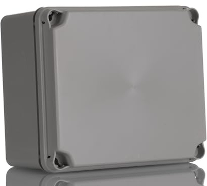 IDE EL171 IP65-IP67 Boîtier étanche de dérivation avec couvercle opaque et côtés lisses, gris, 151 x 175 x 95 mm