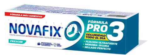 Urgo Novafix - Pro3 Frescor - Fijación ultrafuerte - Crema adhesiva dentaduras postizas - 50 g